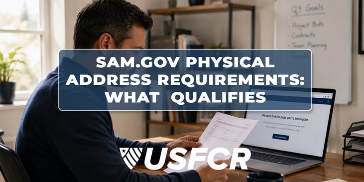 SAM.gov Physical Address Requirements- USFCR