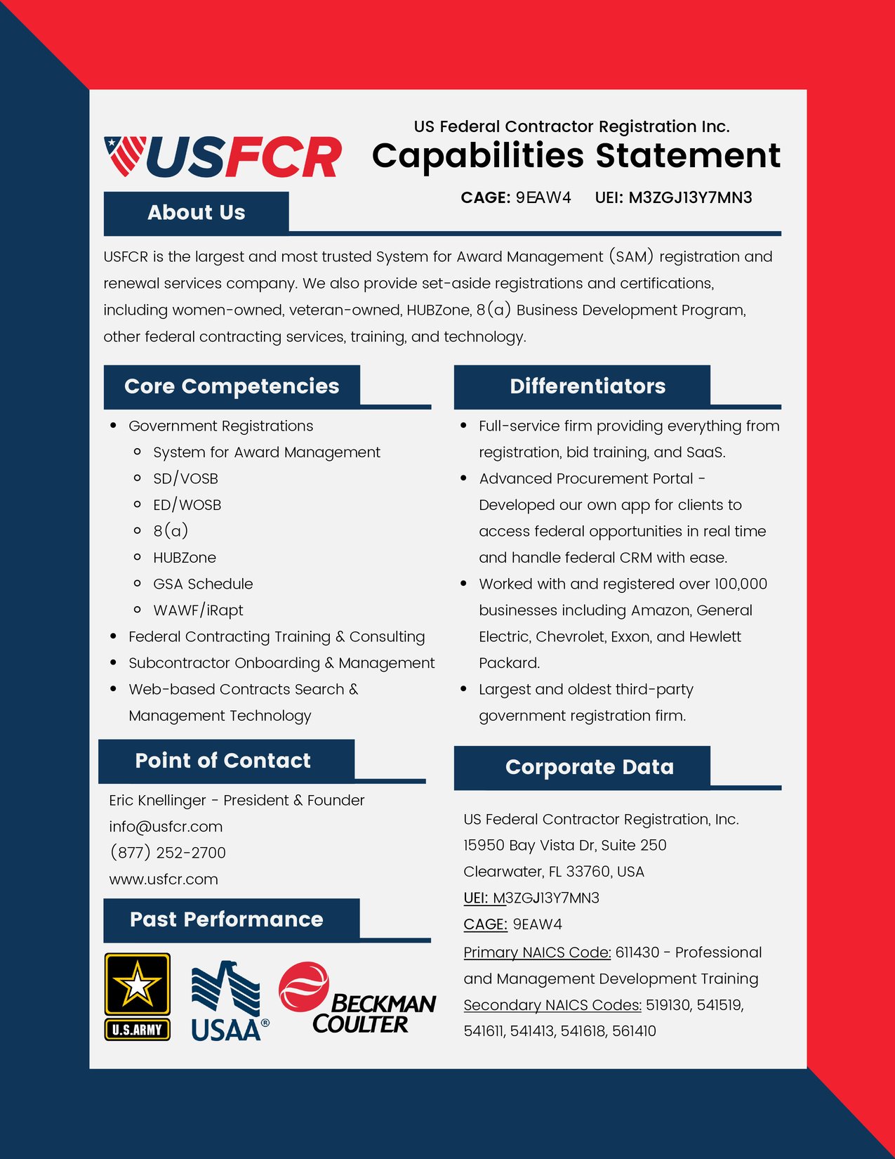 USFCR Capabilities Statement 2023-24